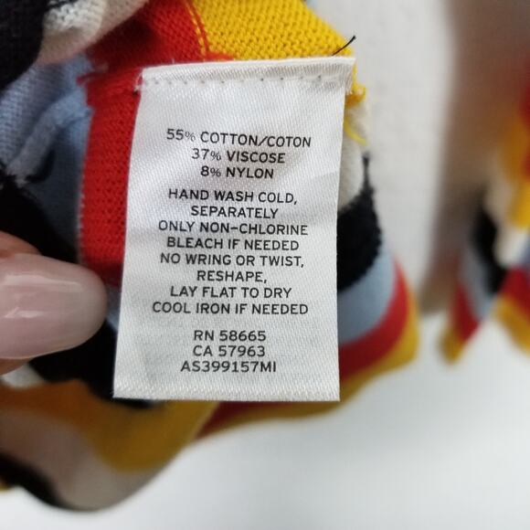 1901 Crewneck Back Button Stripes Sweater - Small - Picture 6 of 6